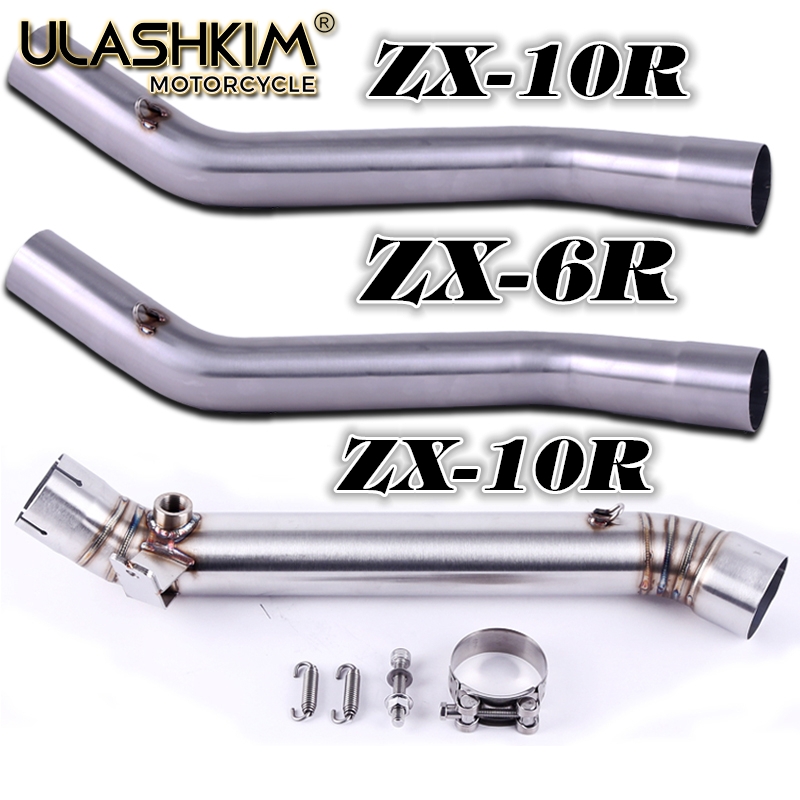 

Slip on For ZX 10R ZX10R ZX-10R 2004 2008 2018 Motorcycle Exhaust Escape Muffler Middle Contact Pipe Full System