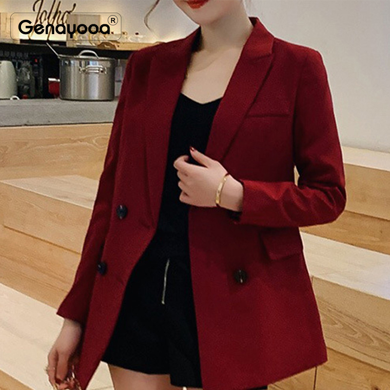 

Genayooa Women' Jacket Office Ladies Fashion Slim Blazers Women Autumn Suit Jacket Black Women Blazers And Jackets 2019