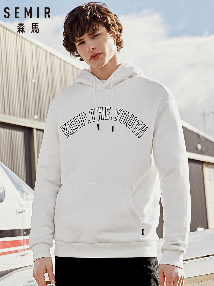 

2019 new sweatershirt men autumn and winter hooded pullover plus velvet long sleeve hoodies loose adult trend clothing, Black