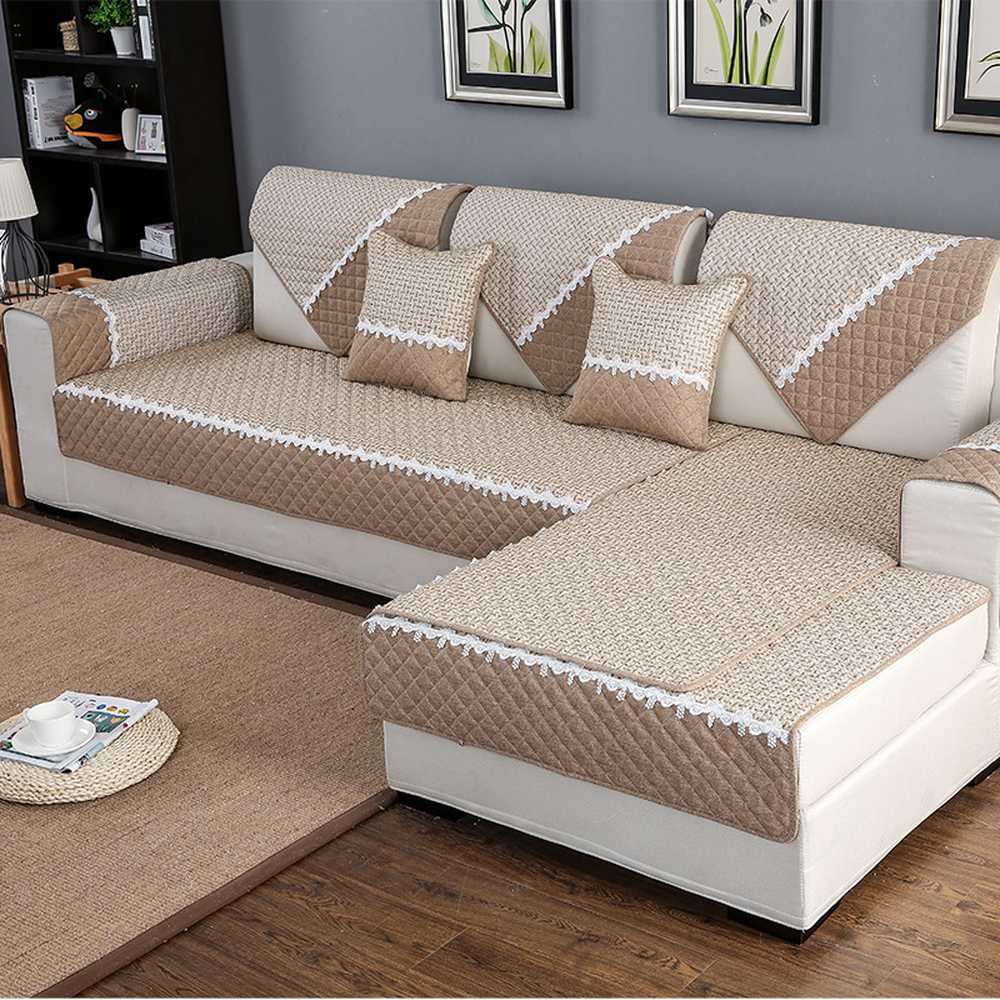 

Modern simplicity linen Non-slip couch covers for sofas cushion pillowcase recliner cover High-grade linen sectional sofa cover