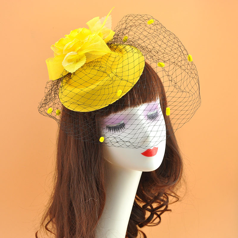 Women Net Hats Ivory Red Black Birdcage Net Hats Bridal Fascinator Face