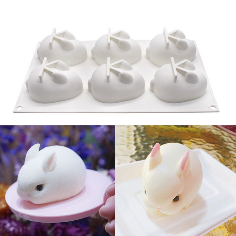 6 X Lapin Moule En Silicone Mousse Gateau Patisserie Moule Gateau Chocolat Moule Bakeware Autres Articles Pour Le Four