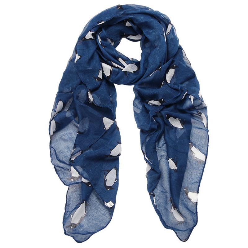 

snowshine YLW Women Lady Penguin Print Shawl Voile Rectangle Scarf Scarves free shipping