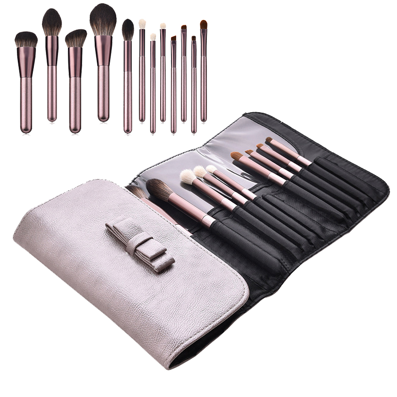 

Makeup Brush Bag Of 13 pcs CosmeticBrush Sets Professional Cosmetics Brushes Eyebrow Foundation Shadows Make Up Tools Bag, Pu brush bag