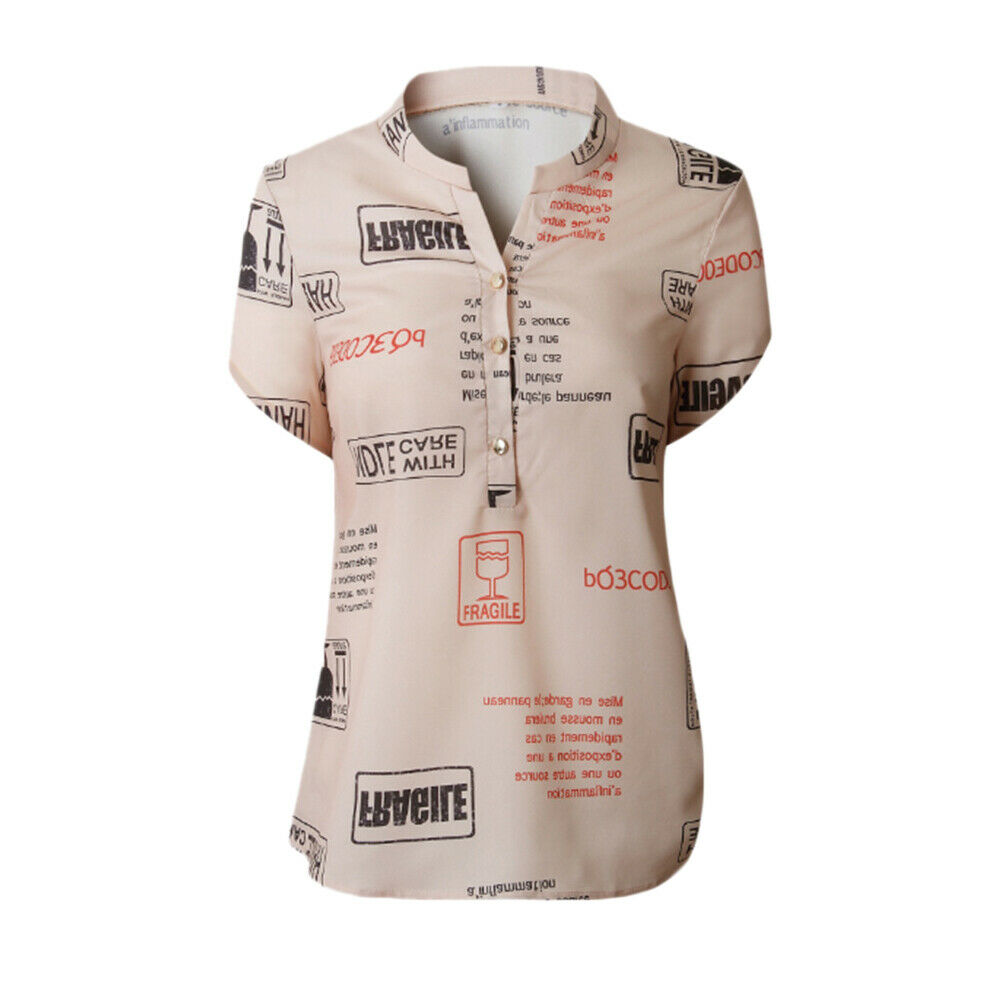 

Summer Women Tops Casual Short Sleeve Turn-Down Collar Fashion Women Blouse Shirt Chiffon Print Blouses Ladies Blusas Clothings, White