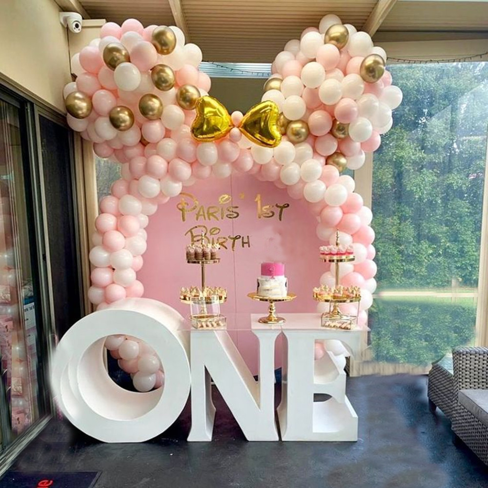 pink white and gold baby shower