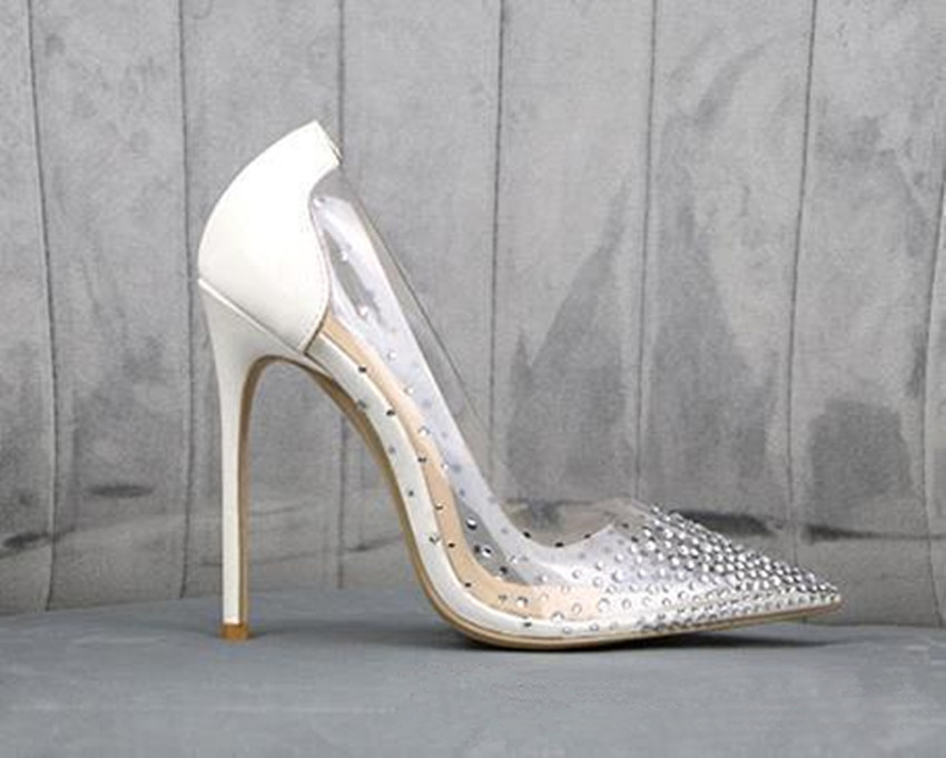 clear shoes with crystals