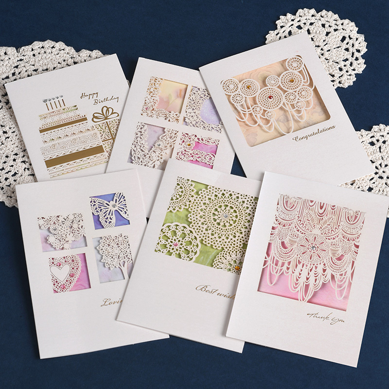 

Laser Cut Happy Birthday Card Thank You Valentine Lace Greeting Card