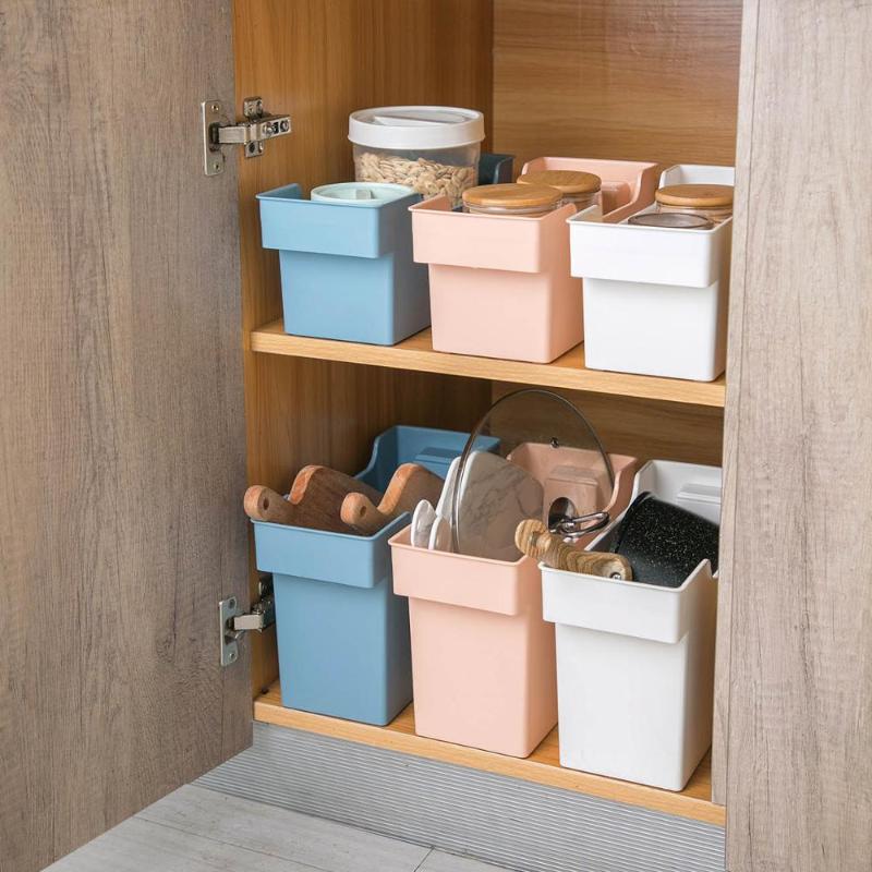 

Kitchen Cabinet Storage Containers Plastic Box Basket Spice Organizer Desketop Tableware Storage Box Case Refrigerator Organizer