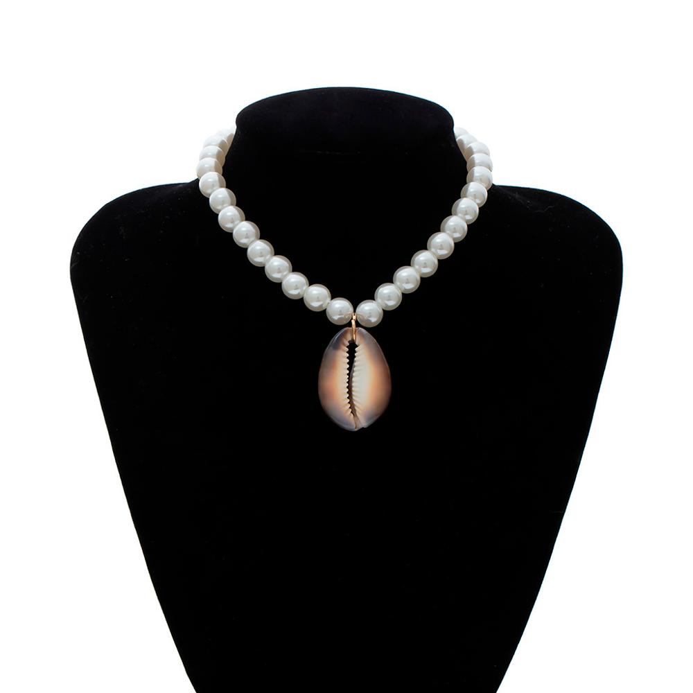 

simple new hot necklace Vintage Metal Pearl Rice Beads Shell Multi Layer Necklace Ladies Jewelry Pearl Statement #6