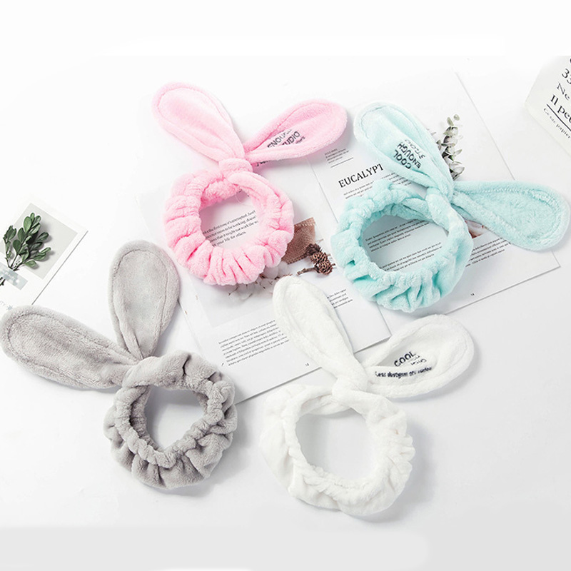 

Cute Ears Hairbands Women Soft Coral Velvet Wash Face Headband Girl Makeup Shower Spa Headband Fashion Elastic Hair Band