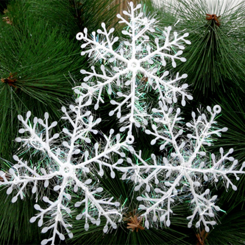 

1 12Pcs Christmas Decoration White Snowflake Ornaments 11Cm White