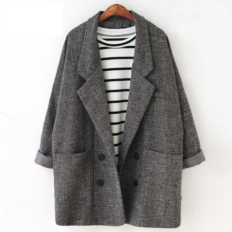 

2020 NEW Blazers Women's Slim Fit Blazer Suit Jacket Women Plus Size Casual Vintage Suit Blazer Female Spring Autumn Jackets 303, Grey