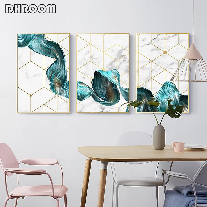 

Waves Canvas Prints Nordic Geometric Wall Art Canvas Painting Abstract Poster Print Modern Picture for Living Room Home Decor