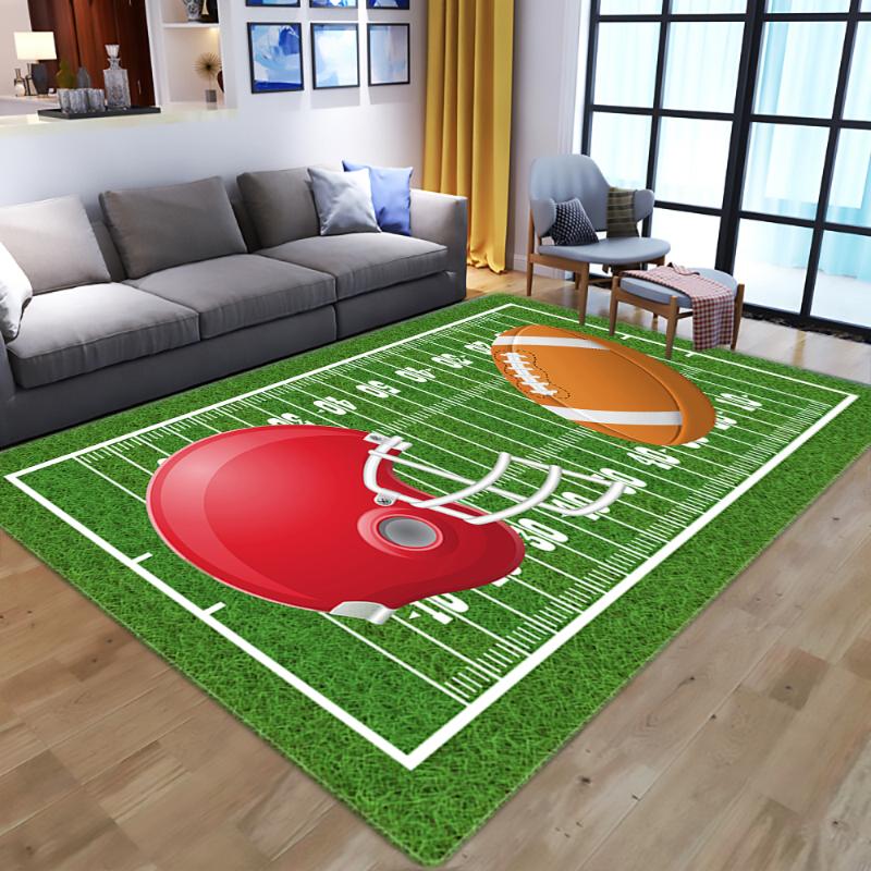 

3D football carpet living room bedroom kids room carpet Green lawn floor mat baby play mat parlor hallway home Decorative Custom