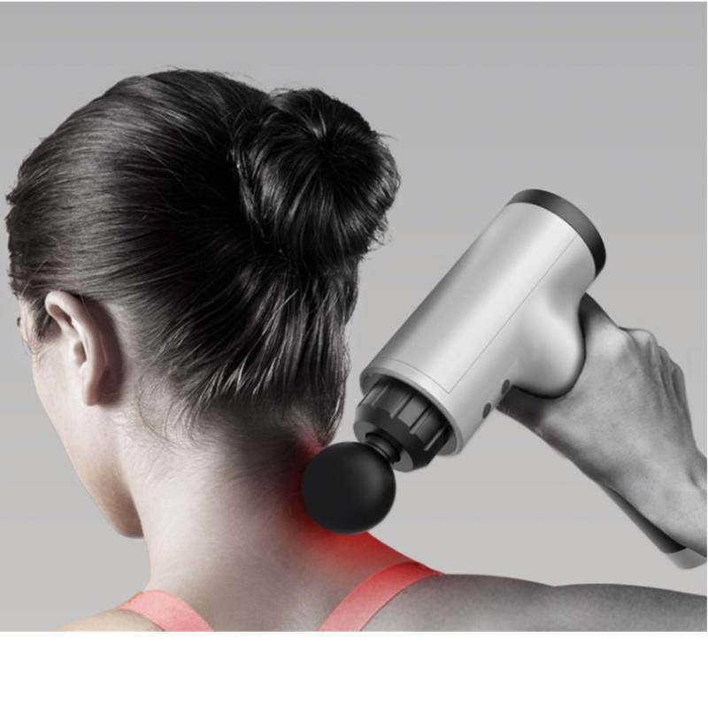 

Rechargeable electric massage gun muscle relaxation massager portable fitness equipment fascia gun, Black