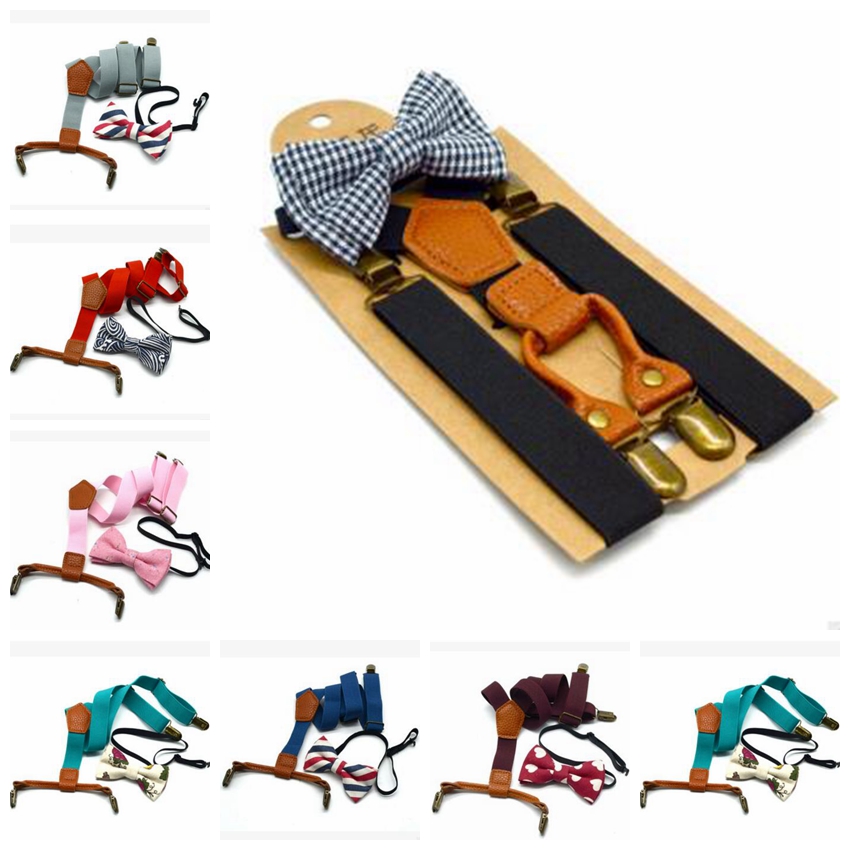 

Kids Suspenders Bow Sets Baby Elastic Y-back Braces Boys Genttleman Boutique Suspenders Print Bowtie Boys Suspenders Accessories D259