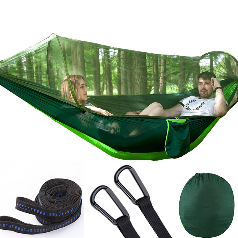

Parachute Automatic Quick Opening Hammock Tent Outdoors Camp Mosquito Net Mosquito Swing Chair 2 People Sleeping Bag