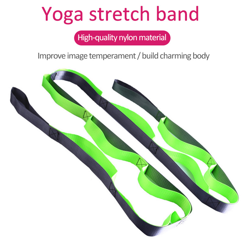

Women's Yoga Stretch Band Contraction Band Strap Nylon Lengthened Yoga Strap Posture Pull Up Word Horse-drawn Tendons Split Rope, Green