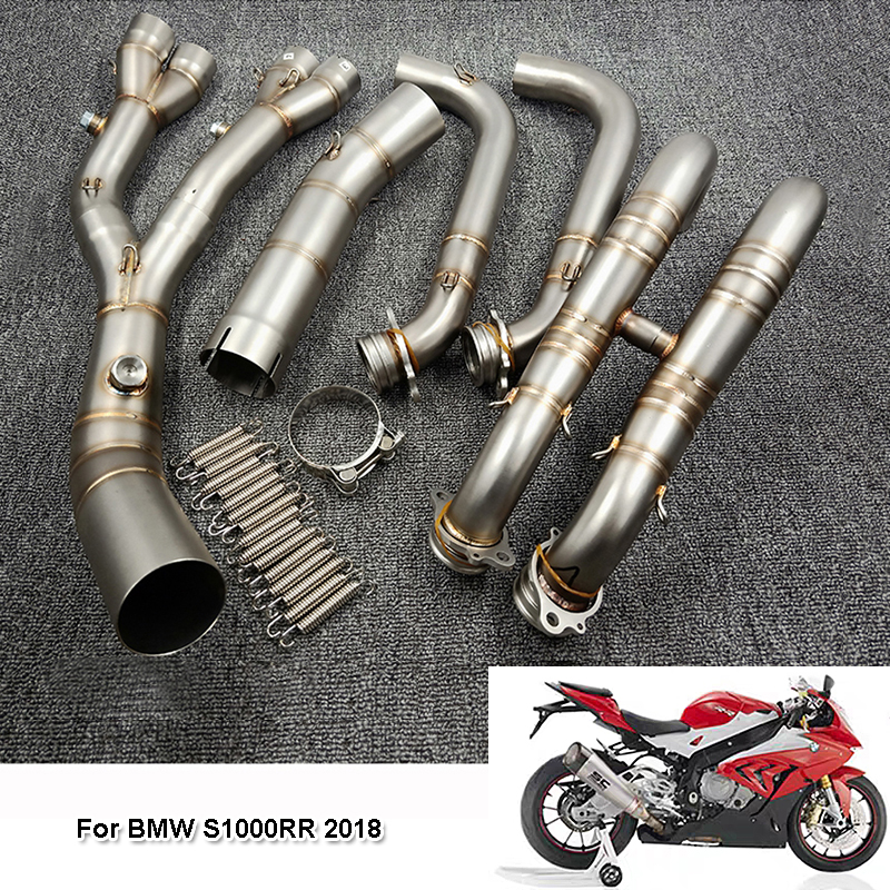 

Motorcycle Exhaust muffler escape Slip on For 2018 S1000RR Muffler Exhaust Full System Header Link Pipe 304 Stainless Steel