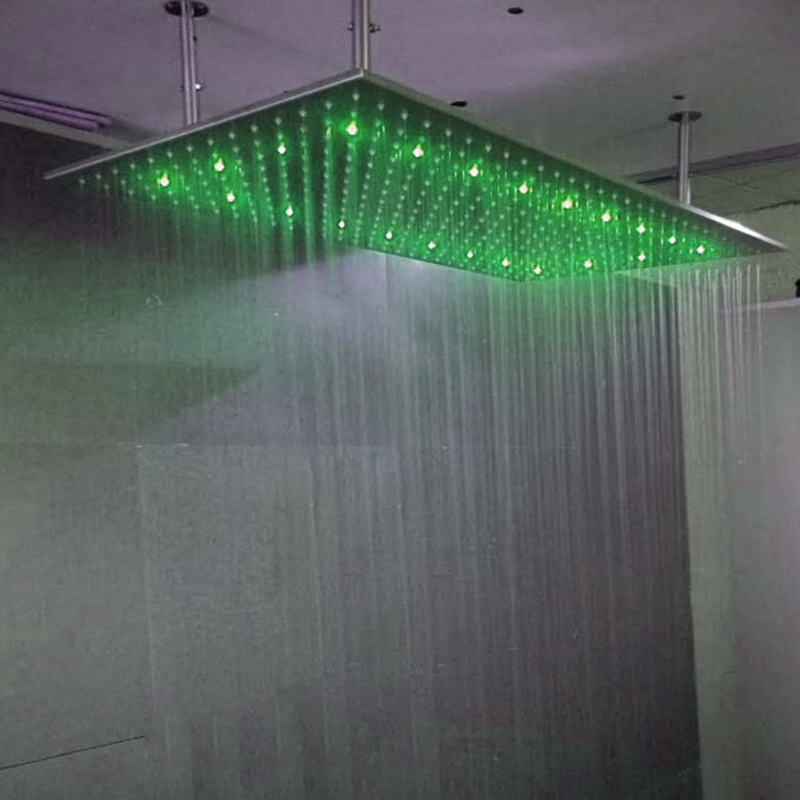 

bathroom conceal led faucet 304 sus 3 color change led shower big size 400x800mm rectangle showerheads ceiling install