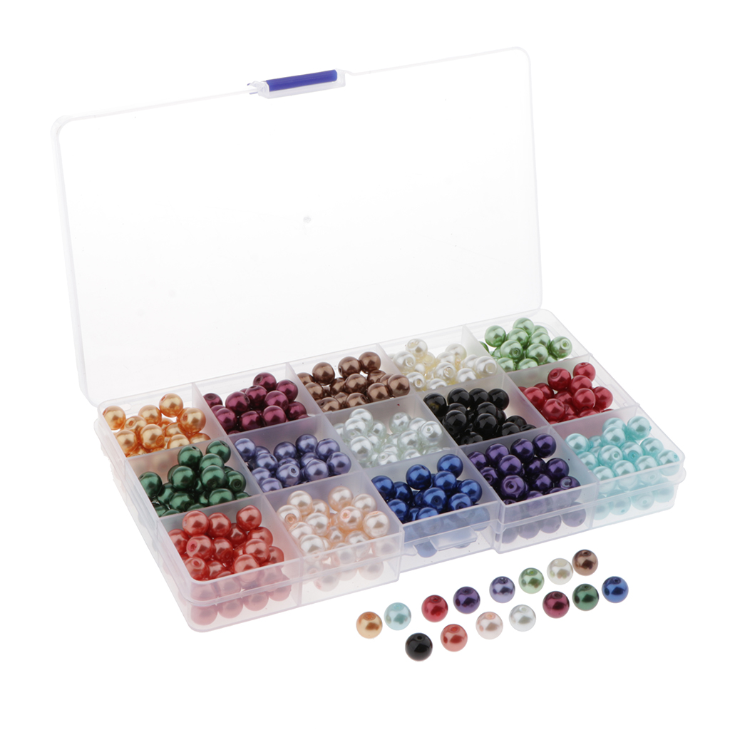 

510pcs mixed color glass pearl beads round loose beads diy jewelry making