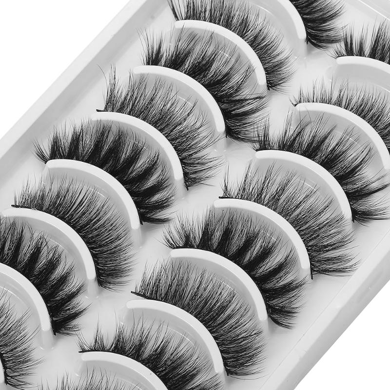 

10 Pairs Soft 3D Mink Hair False Eyelashes Natural Wispy Criss-cross Fake Lashes Extension Handmade Hair Fluffy Eye Makeup Tools