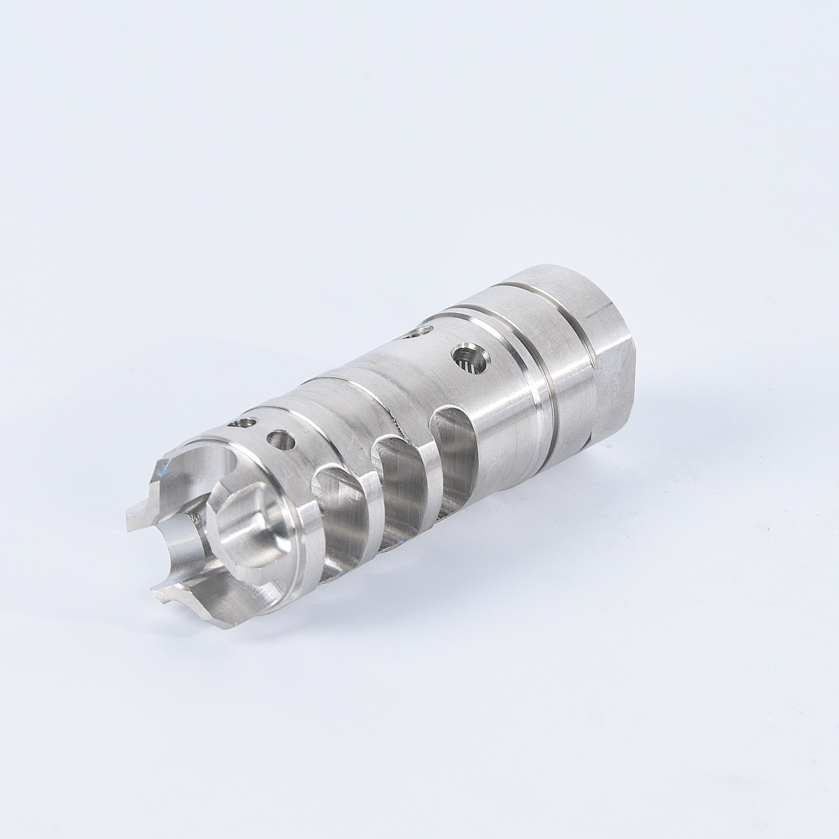 

Stainless Steel .223/5.56 Muzzle Brake Pressure Reducer with 1/2x28UNEF Thread Jam Nut Included, Customize