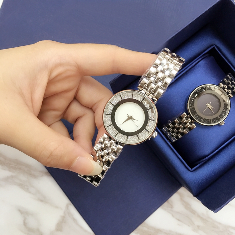 

2019 Women Ladies Watch With Diamond Luxury Quartz watches Rhinestone Diamond classic Clock Steel band Watches Relojes De Marca Mujer, Slivery;brown
