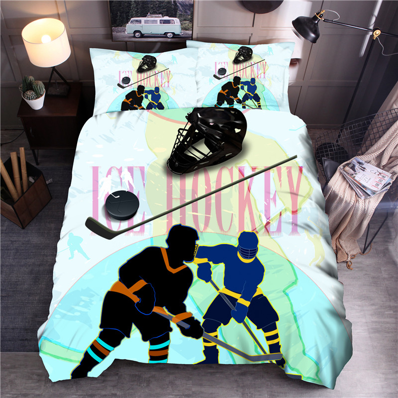 

Sport Printed Bedding Sets Ice Hockey Duvet Cover Set Queen King Quilt Cover Bed Linen