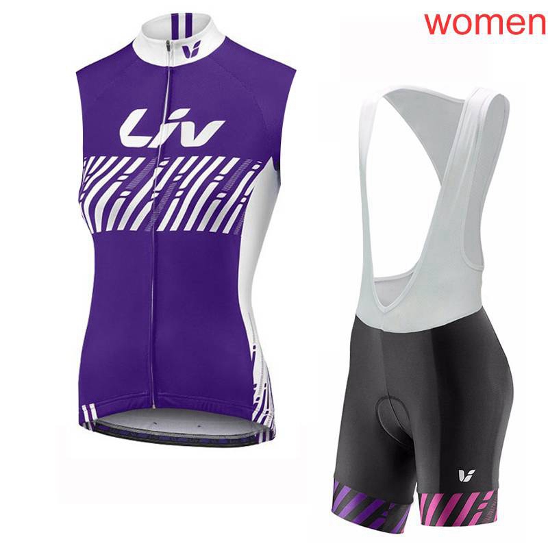 

LIV Lady Cycling Sleeveless Jersey vest bib shorts Set Riding Clothing Fashion MTB Quick-Dry sportwear Hot sale Q62327, Black;red