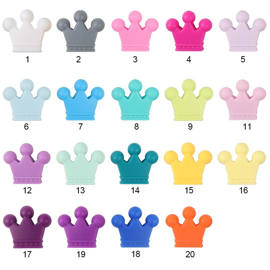

Wholesale Crown Silicone Beads Baby Teether Silicone Teething Beads For DIY Necklace Bracelet Pacifier Chain teethers