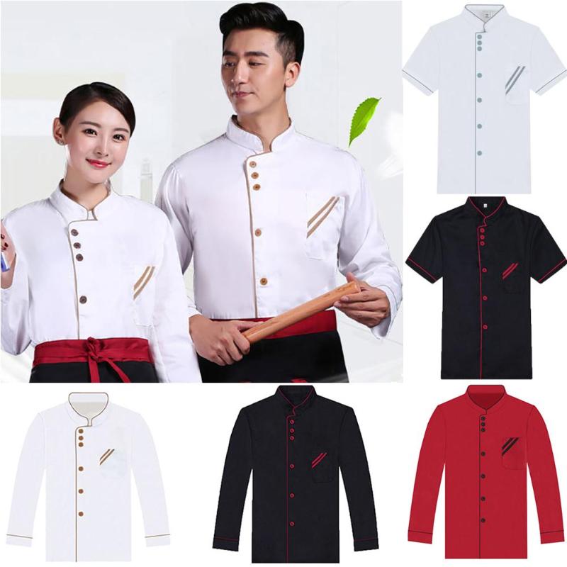 

Unisex Short Long Sleeve Chef Jacket Coat Restaurant Kitchen Service Uniform Workwear Hotel Bakery Pastry Cafe Overalls