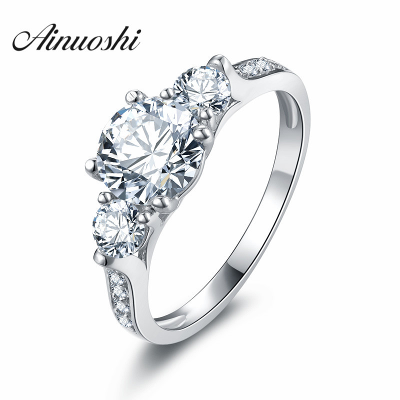 

AINUOSHI Victoria Wieck Round Cut 1ct SONA 925 Sterling Silver Women Engagement Wedding Band Ring Best Gift Y200106