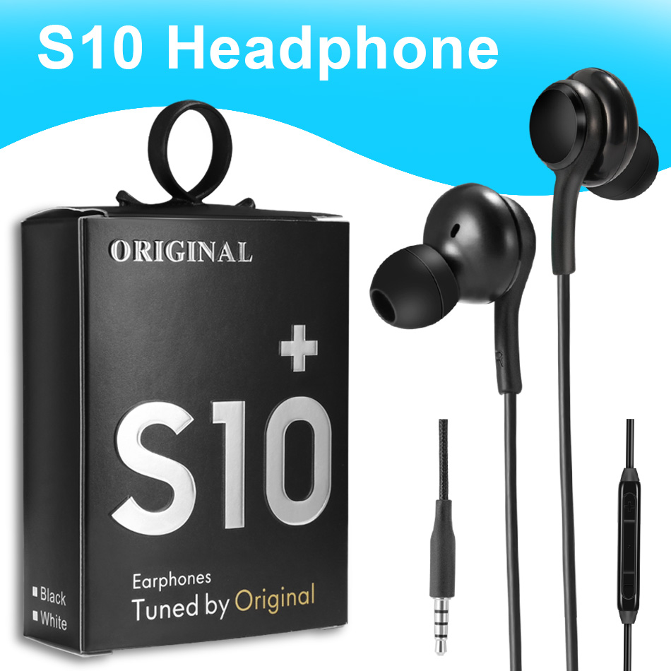 

High Quality OEM Earbuds S10 Earphones Bass Headsets Stereo Sound Headphones With Volume Control for S8 S9 in Box, Black