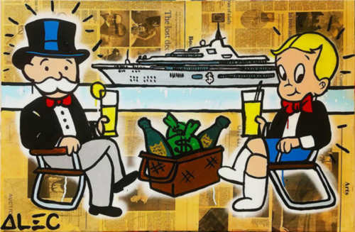 

Alec Monopoly Oil Painting On Canvas Graffiti Art Wall Decor Yacht Wall Art Home Decor Handpainted &HD Print 191013