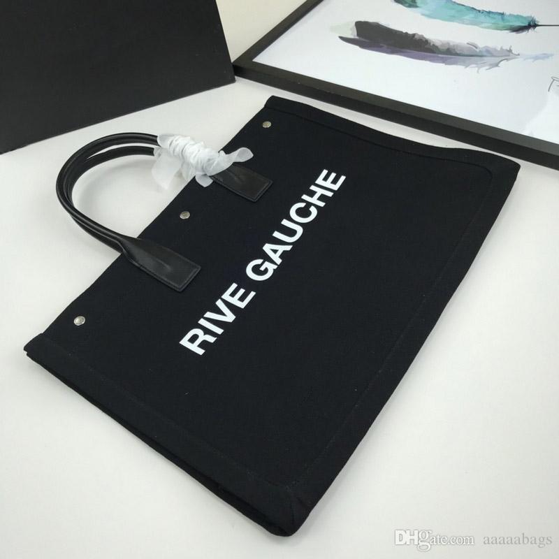 2019 nouveau style Rive Gauche Sac fourre-tout sac à main design de luxe de haute qualité lin sacs de plage taille de sac Voyage 45cm