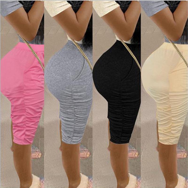 

2020 Summer Cotton Stacked Pants Female Skinny Pants Women High Waist Stacked Sweatpants Capri Women Trousers Ruched Tight, Black
