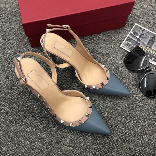

Designer Pointed Toe with Studs high heels Dress Shoes genuine Leather rivets Sandals Women Studded Strappy slingbacks pumps, As pic 7