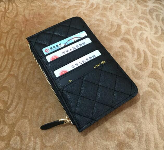 

Paris Women mobile phone bag Multi function zero money bags Designer Leather card holder Black Long zip pocket Wallet