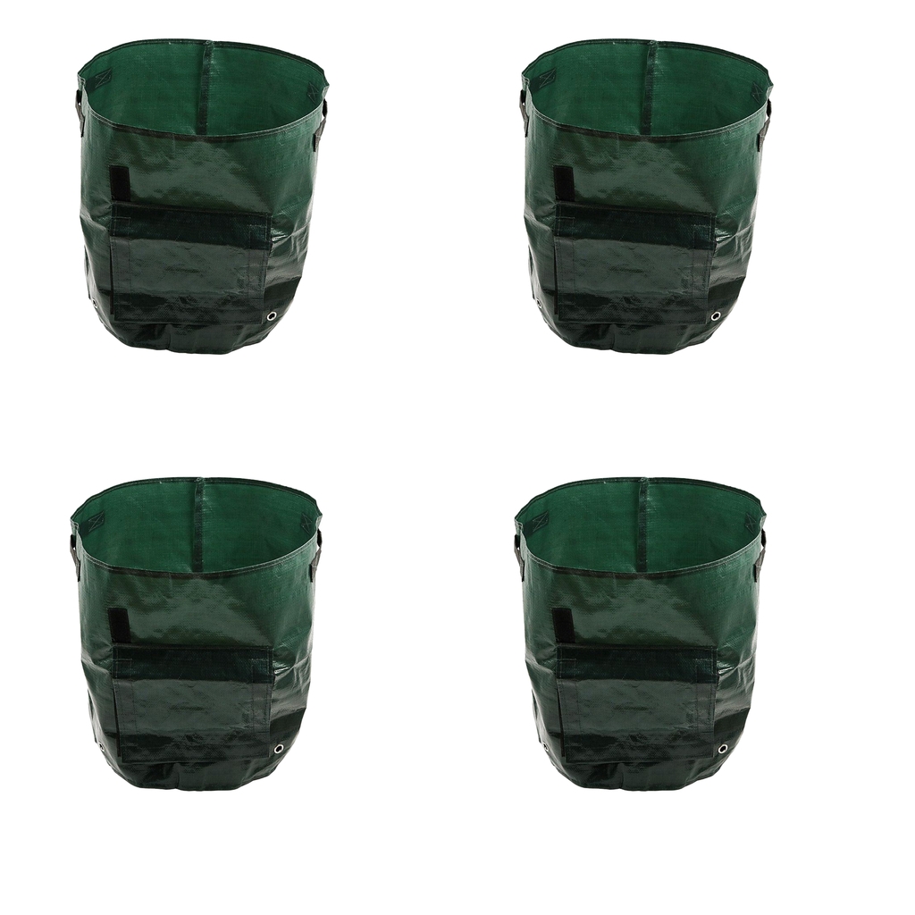 

4x garden potato grow bags container with access flap reusable container