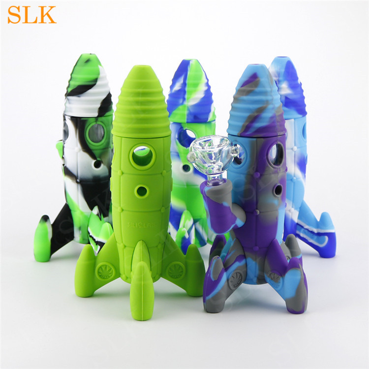 

Rocket model hookah glass bong water pipe dab rig smoking silicone bongs with glass accessories smoking tool