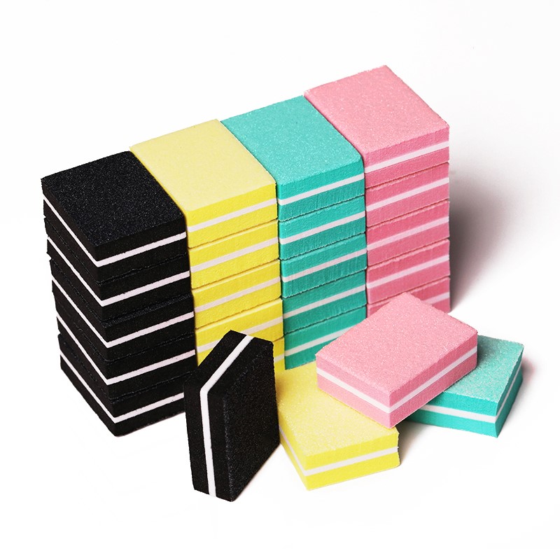 

PICT YOU 50Pcs/set Mini Nail File Blocks Colorful Sponge Nail Polish Sanding Buffer Strips Polishing Manicure Tools