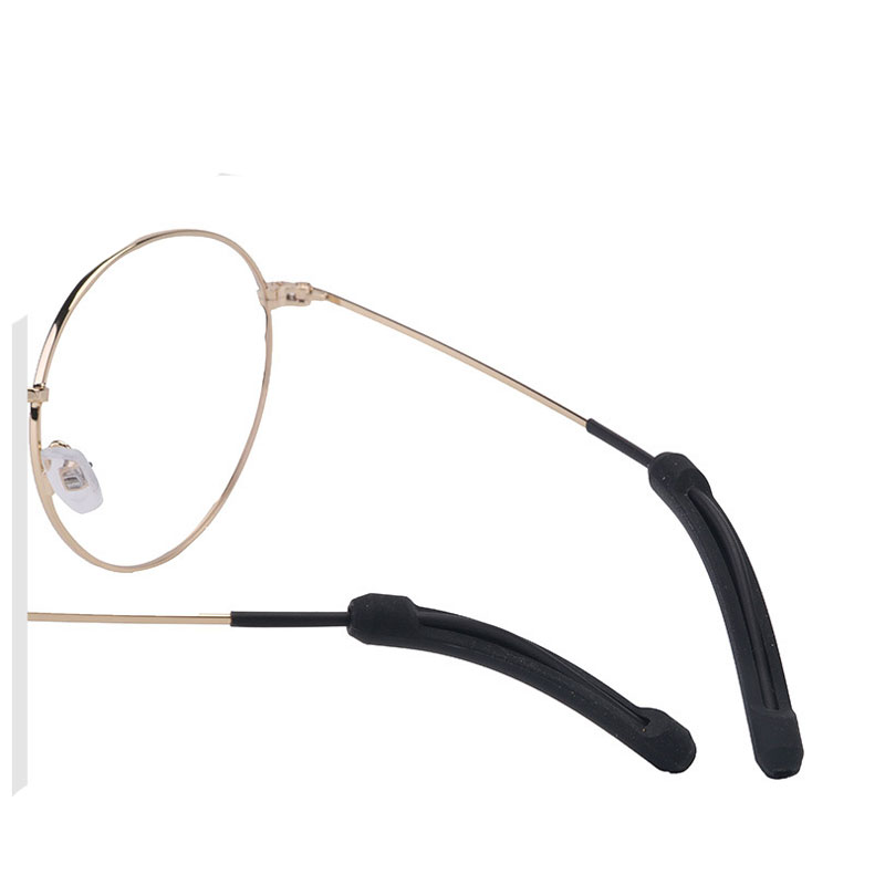 

Reusable Soft Silicone Anti-Slip Sunglasses Holder For Glasses Removable Cover Pure Color Eyeglass Decor Fashion Accessories, Silver