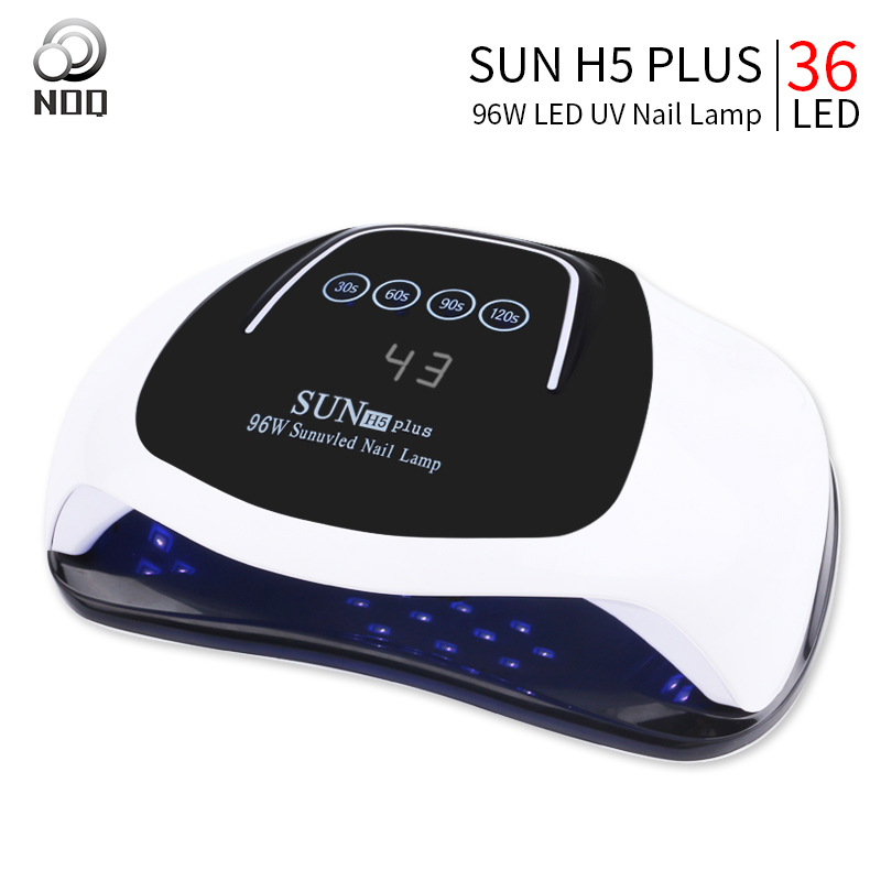 

NOQ Sun H5 Plus LED Lamp 96W For Nails Dryer 36leds UV Nail Lamp Two Hands High Power Manicure Machine Nail Tools, Pink
