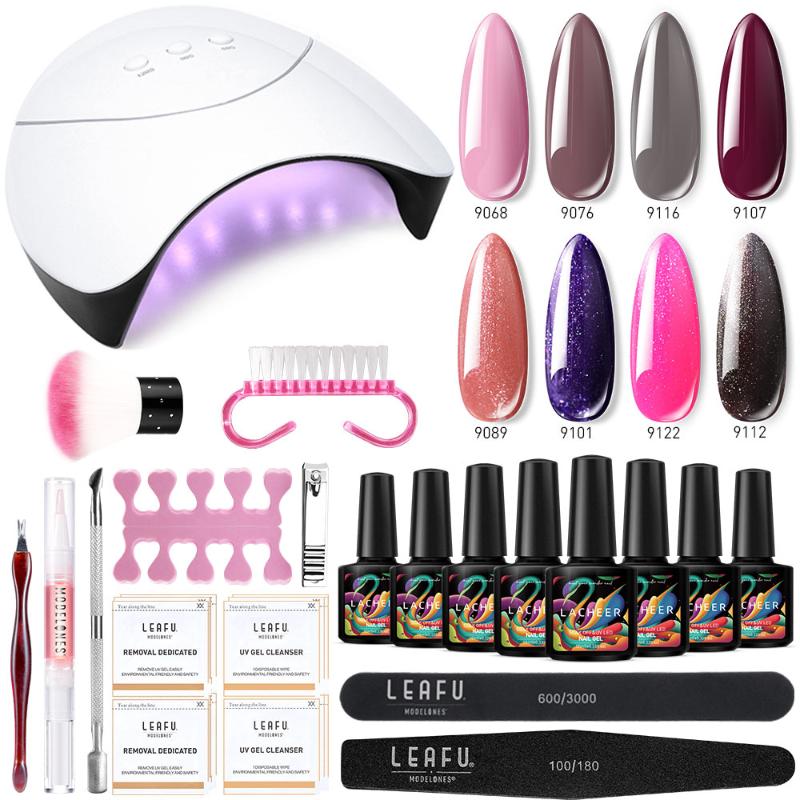 

Lacheer 20Pcs/Lot 36W Led Lamp Nail Art Gel Polish Manciure Tools Set Soak Off Long Lasting Led Hybrid Gel Semi Permanent Polish