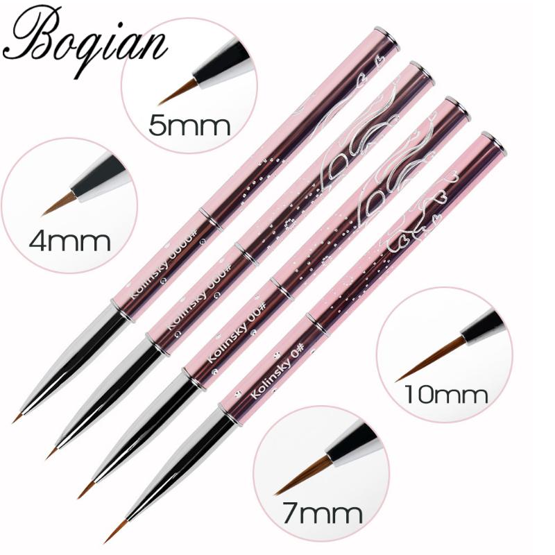 

BQAN4/5/7/10mm Nails Pure Sable Kolinsky Manicure Brush Nail Art Liner Brush Paint Nail Drawing Painting Flower
