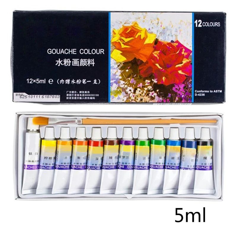 

24 Color Set of Art Watercolor Paint 5ml Tubes Rich Vivid Colors for Students