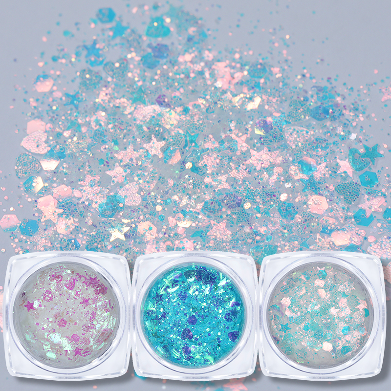 

12/6/1 Boxes Glitter Nail Art Holographic Nail Powder Sequins Shining Paillette Sparkly Flakes Art Decoration DIY Design
