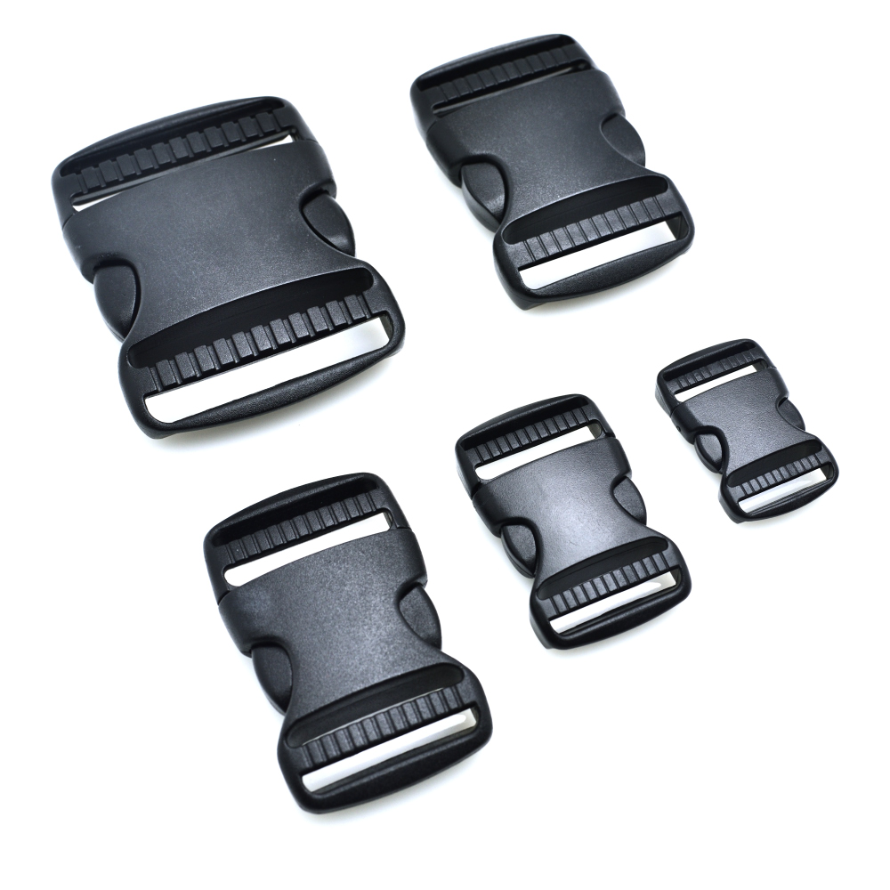 

100pcs/lot 20mm 25mm 32mm~50mm Plastic Hardware Dual Adjustable Side Release Buckles Molle Tatical Backpack Belt Bag Parts Strap Webbing